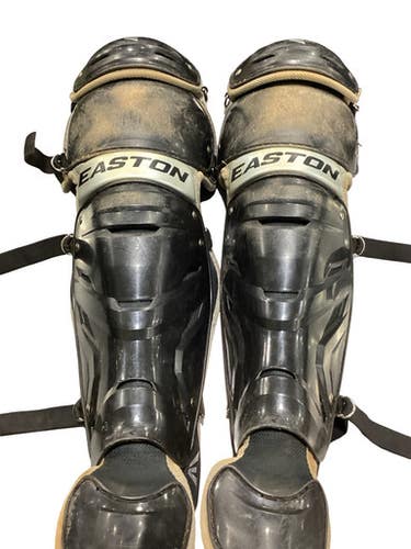 Used Easton EASTON BLACK SHIN GUARDS Catchers Leg Guards Black Intermed 11347-S000261559