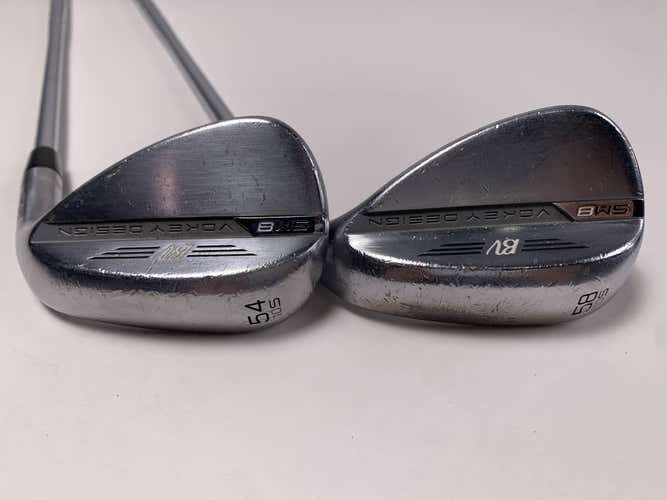 Titleist Vokey SM8 Tour Chrome Wedge Set 54* 10 | 58* 10 AMT S300 Black Stiff RH