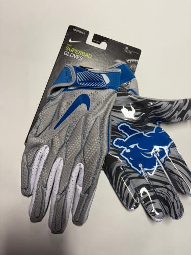 Nike Superbad 4.5 Detroit Lions XL Receiver Gloves New Rare!!!