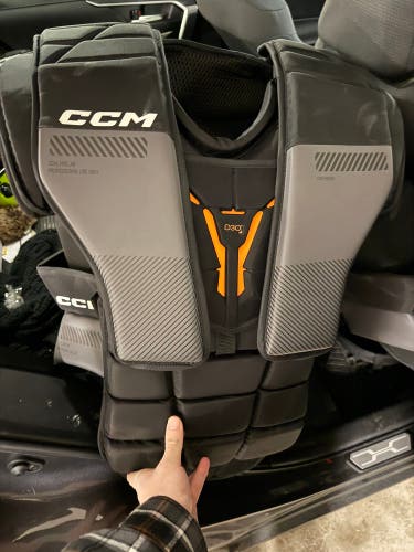 Chest protector + mask + knee guards + jock