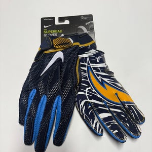Nike Superbad 4.5 Los Angeles Chargers XL Receiver Gloves New Rare!!!