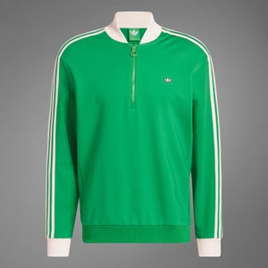 adidas Originals 3-Stripes 1/4 Zip Sweatshirt Green Large