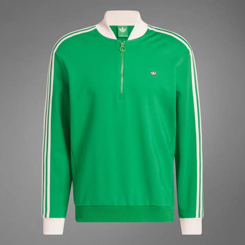 adidas Originals 3-Stripes 1/4 Zip Sweatshirt Green Large