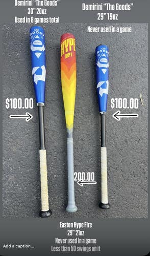 2024 Easton Hype Fire Composite USSSA Certified Bat (-8) 21 oz 29" (Used)