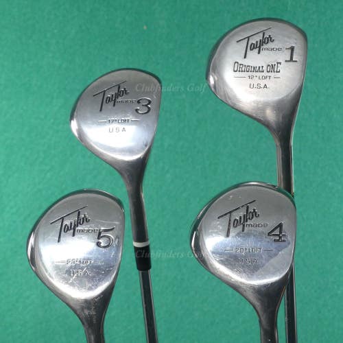 VINTAGE TaylorMade Pittsburgh Persimmon Metalwood 1, 3, 4, & 5 Woods SET OF 4