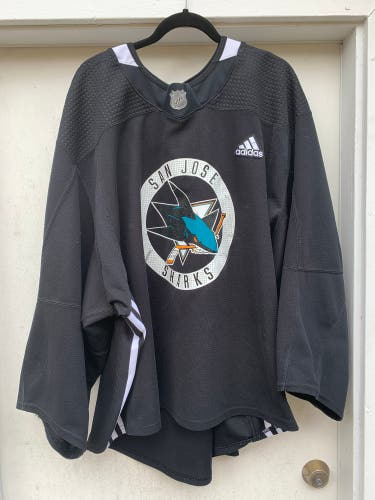 San Jose Sharks Black Goalie Cut Adidas Practice Jersey 58G *Read Full Description*