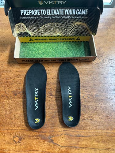 VKTRY Insoles GOLD, CLEATED SPORTS Black Men's Adult Size M 9.0-9.5 (W 10.0) (New)