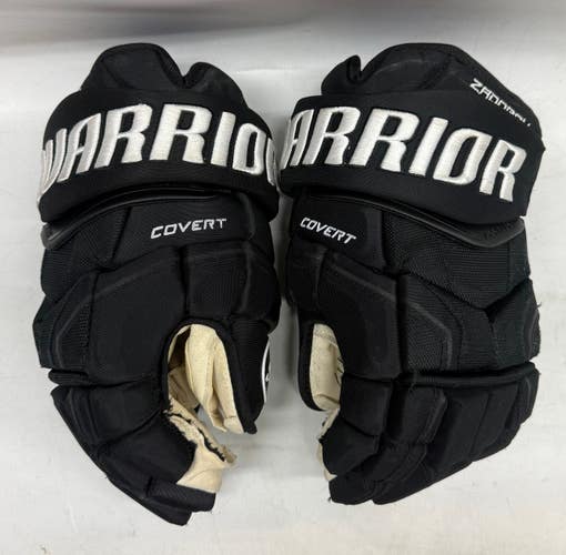 Warrior Covert QR5 Pro Stock Hockey gloves 14" Black Used NHL Bruins (14815)