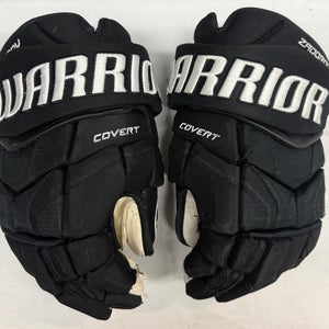 Warrior Covert QR5 Pro Stock Hockey gloves 14" Black Used NHL Bruins (4) (14818)