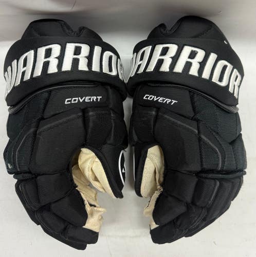 Warrior Covert QR5 Pro Stock Hockey gloves 14" Black Used NHL Bruins (5) (14820)