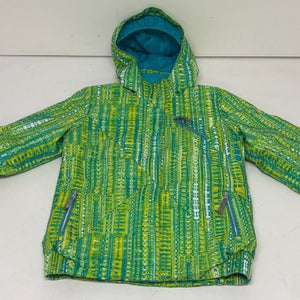 Spyder Vixen Green Patterned Girls Ski Jacket w/Removable Hood Size 18 EXCELLENT
