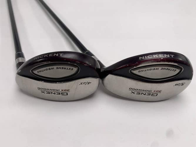 Nickent 3DX Ironwood 4 & 5 Hybrid Set 23* 26* SpeedRated 75 75g Stiff Mens RH