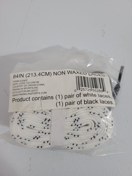 Franklin Sports, Laces, 2 Pairs (New) White 84 in (213.4 cm) Pair & Black Pair