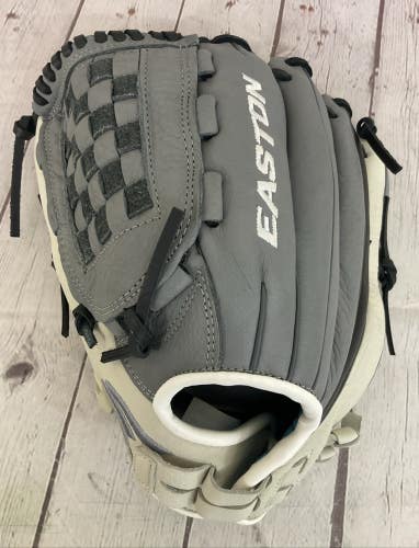 Easton SLATE SERIES Fast-Pitch 12.5" Woven Leather Softball Glove Grey