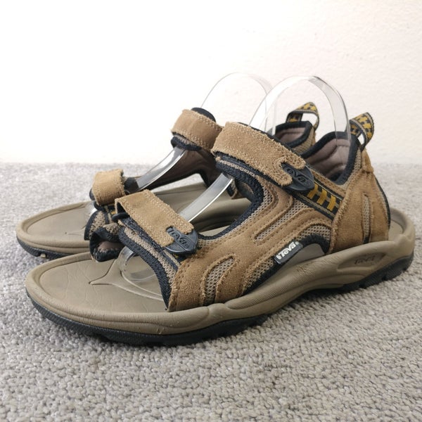Teva Hurricane XLT2 Cross Strap Shoes Mens Size 10 Brown Leather Hiking Sandals