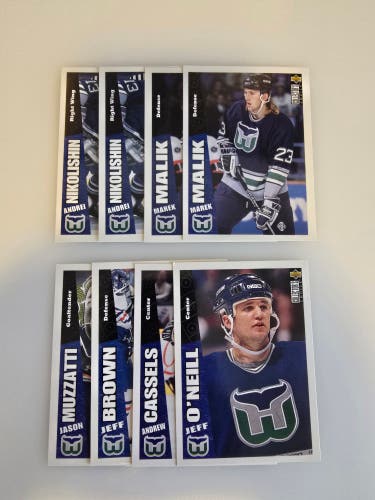 Hartford Whalers - Upper Deck Collectors choice 96-97 NHL trading cards.