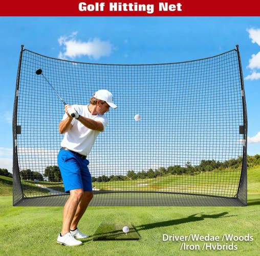 Golf Practice Fence Net, 10x7x3ft Golf Training Net with Carry Bag, Portable Golf Net for Backyard