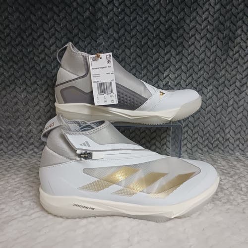 Adidas Adizero Impact Tur Men's Training Baseball Shoes White Gray Gold Sz 6.5