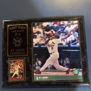 St. Louis Cardinals Albert Pujols Photo and Baseball Card Wall Sign