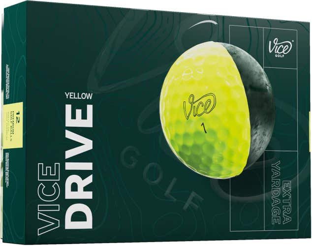 Vice Golf Drive Golf Balls (Yellow, 12pk) 1 Dozen 2025 NEW