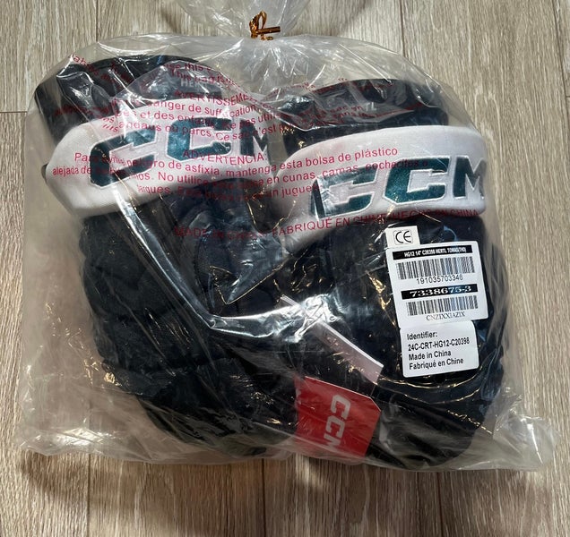 San Jose Sharks Barracuda Black CCM HG12 Gloves 14”