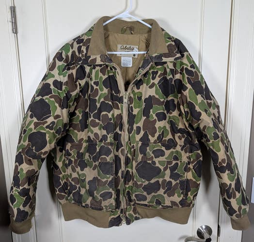 VTG Cabelas Goose Down Puffer Jacket Duck Camo Hunting Coat Insulated Size: XL