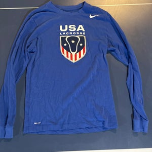 Blue Small Men's Nike USA Lacrosse Shirt (Used)