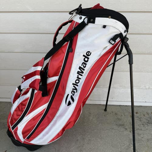 READ Taylormade Stand Carry Golf Bag White Red Black 7 Way Dividers