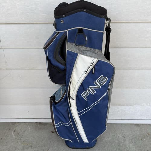 Ping Traverse Golf Cart Bag Blue White Gray 14-Way Dividers
