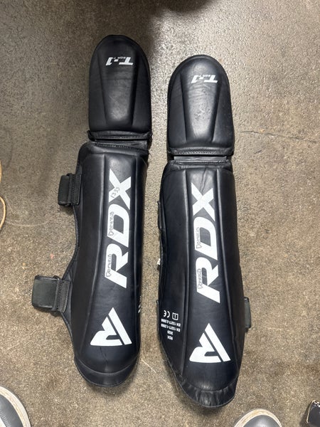 (Used) RDX Shin Guards Muay Thai Kickboxing MMA Training Shin & Instep Protectors – Black Size L