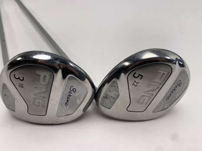 Ping Serene 3 & 5 Fairway Wood Set 18* 22* ULT210 Ladies Graphite Womens RH