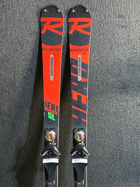 Rossignol Hero Athlete SL 150 cm Racing Skis With Bindings Max Din 12 (Used)