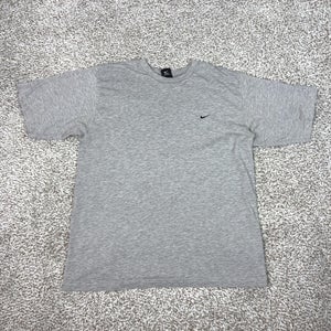 Vintage Nike Shirt Mens Large Gray Embroidered Swoosh Cotton Tee T Sports 90s