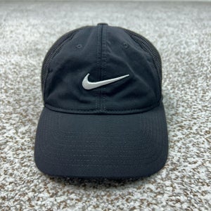 Nike Golf Hat Cap Flex Mens Large Black Mesh Trucker Swoosh Logo Stretch Fit