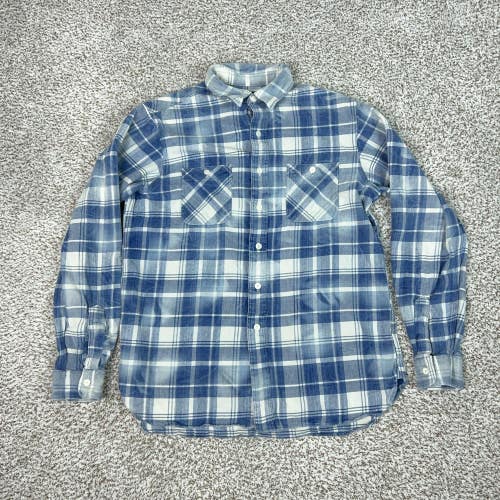 Polo Ralph Lauren Shirt Mens Large Blue Plaid Flannel Button Casual Cabin Top