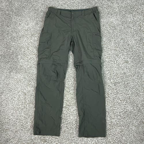 Columbia Pants Mens 34x30 Green Omni-Shade Convertible Zip Off Cargo Hiking Gorp