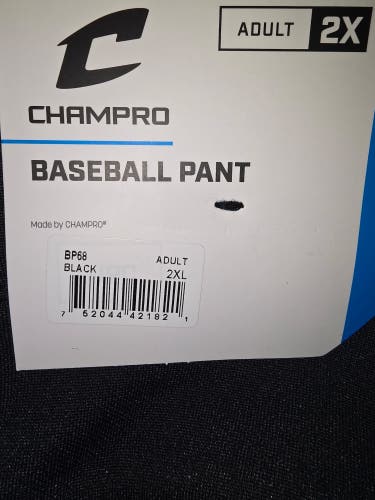 Black/Red/White Unisex XXL Adult Champro Game Pants (New)