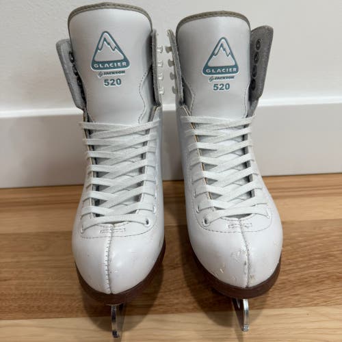 Jackson Glacier 520 Ladies Girls White Figure Ice Skates Size 4