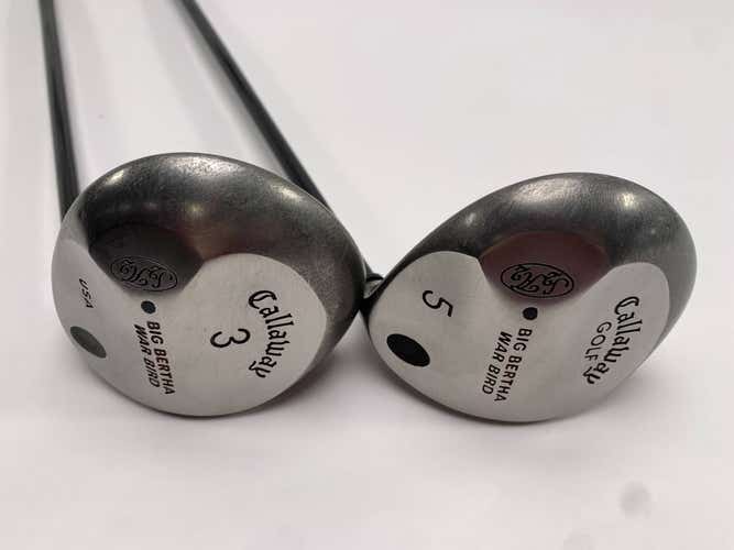 Callaway Big Bertha Warbird 3 & 5 Fairway Wood Set 15* 18* Graman CF310 Mens RH