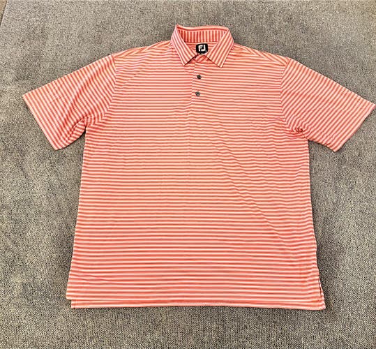 Orange and white XL Men's Footjoy polo golf shirt