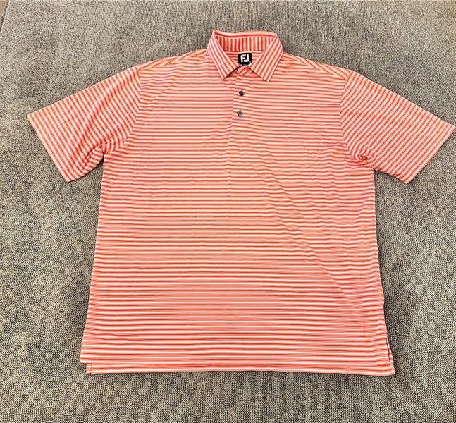 Orange and white XL Men's Footjoy polo golf shirt