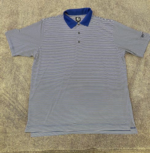 Blue and white striped XXL Men's Footjoy Shirt
