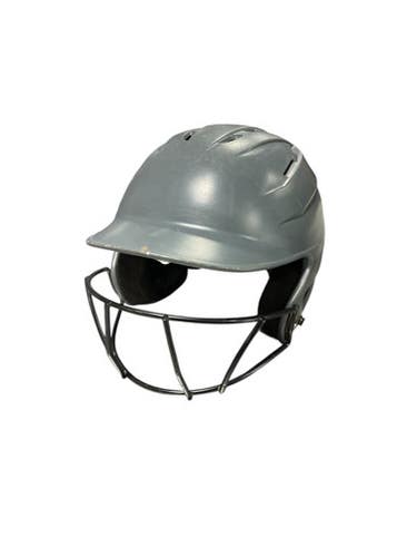 Used BoomBah GREY HELMET W/MASK 6 1/4-7 Batting Helmet w/Mask Grey Fits all 11834-S000044315