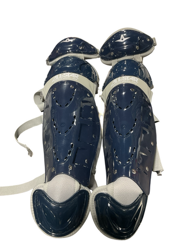Used All Star HEIRESS SHIN GAURDS Catchers Leg Guards Navy Blue Adult 11834-S000044059