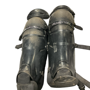 Used Easton THE VERY BEST LARGE 15IN Catchers Leg Guards Black Intermed 11834-S000044074