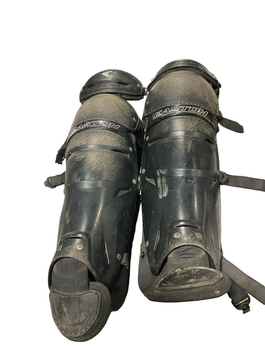 Used Easton THE VERY BEST LARGE 15IN Catchers Leg Guards Black Intermed 11834-S000044074
