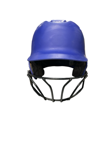 Used Evoshield ROYAL SOFTBALL HELMET M/L Batting Helmet w/Mask Royal Blue MD 11834-S000043911