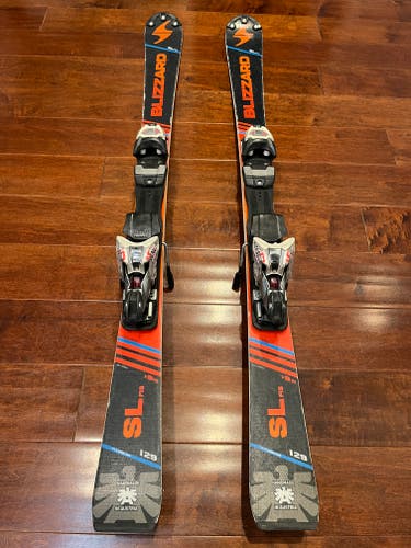 Blizzard SL Slalom 129cm Race Skis W/ Marker 10 Race Bindings