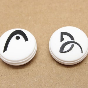 2X (WHITE/BLACK) HEAD "DJOKOVIC" TENNIS RACQUET VIBRATION DAMPENERS