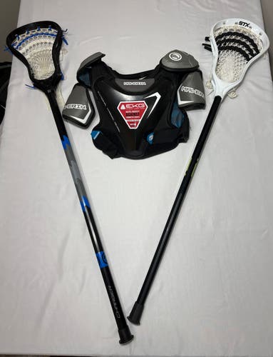 Maverik Charger Stick & Chest Protector, Also includes STX Stick (Used)